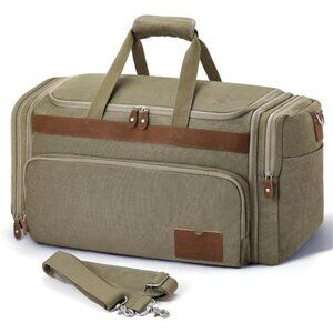 Large Canvas Travel Duffel Bag 60L Expandable Weekender Overnight Carry On